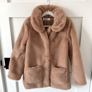 H&M Girls Faux Fur Dress Coat - 8-9Y